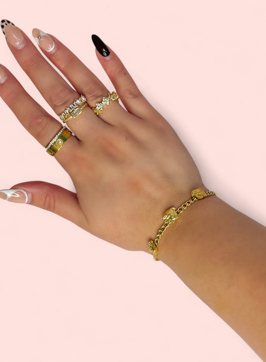 Luxury Medusa Gold Chain Stainless Steel Bracelet