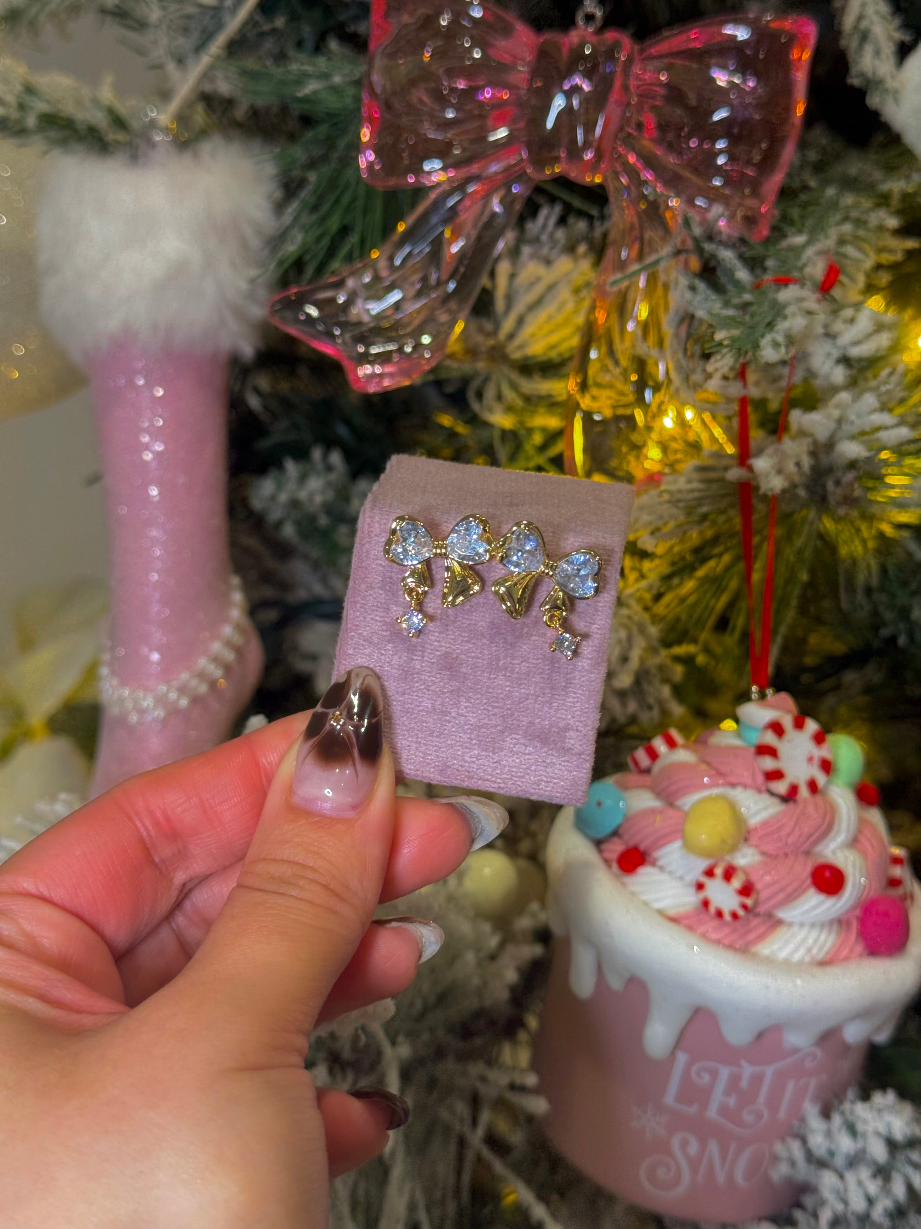 18k Gold Plated Bow Stainless Steel Earrings