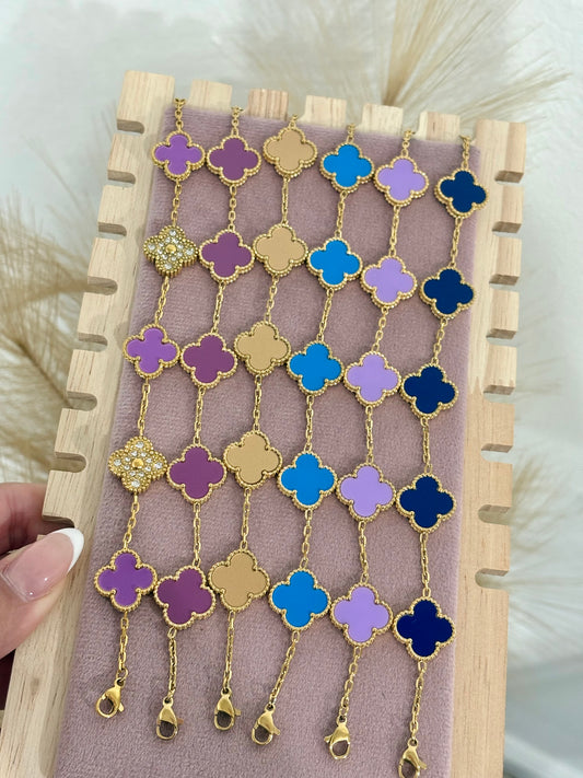 Clover Mix Colors Stainless Steel Bracelet