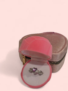 Purple Icy Silver Plated Adjustable Ring