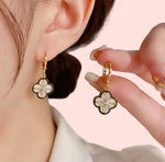 Load image into Gallery viewer, Dainty Clover Hoop Stainless Steel Earrings
