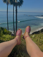 Load image into Gallery viewer, Woven Leather Ankle Strap Platform Huaraches in Blush Pink
