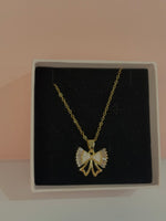 Load image into Gallery viewer, 18k Gold Plated Bow Stainless Steel Necklace
