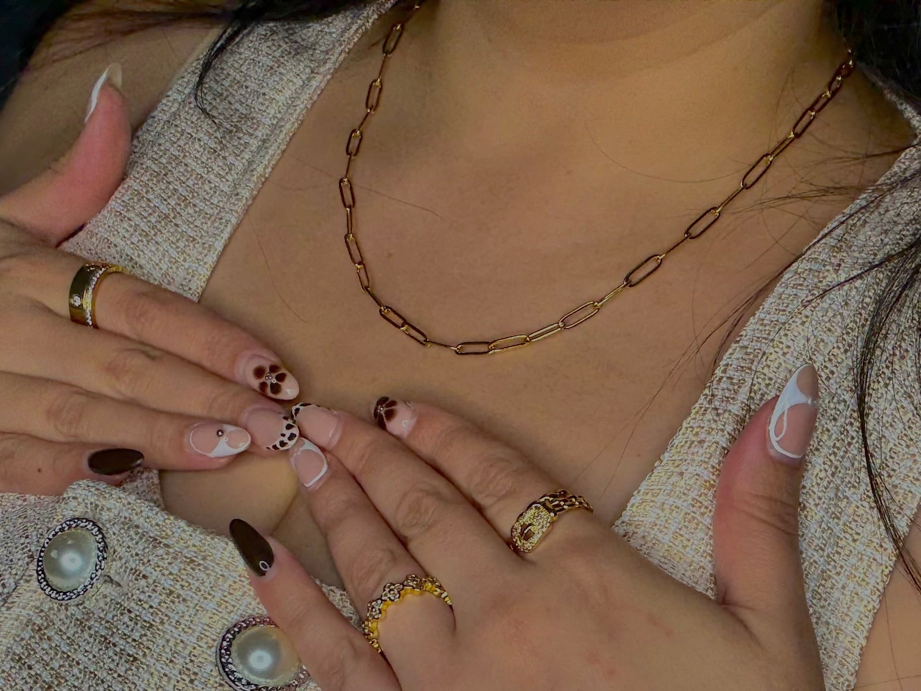 Gold Chain Stainless Steel Necklaces: Beaded, Snake, Cuban, Figaro, Twisted, Paperclip, Shinny