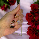 Load image into Gallery viewer, Pink Rhinestone Clover Stainless Steel Necklace and Earrings
