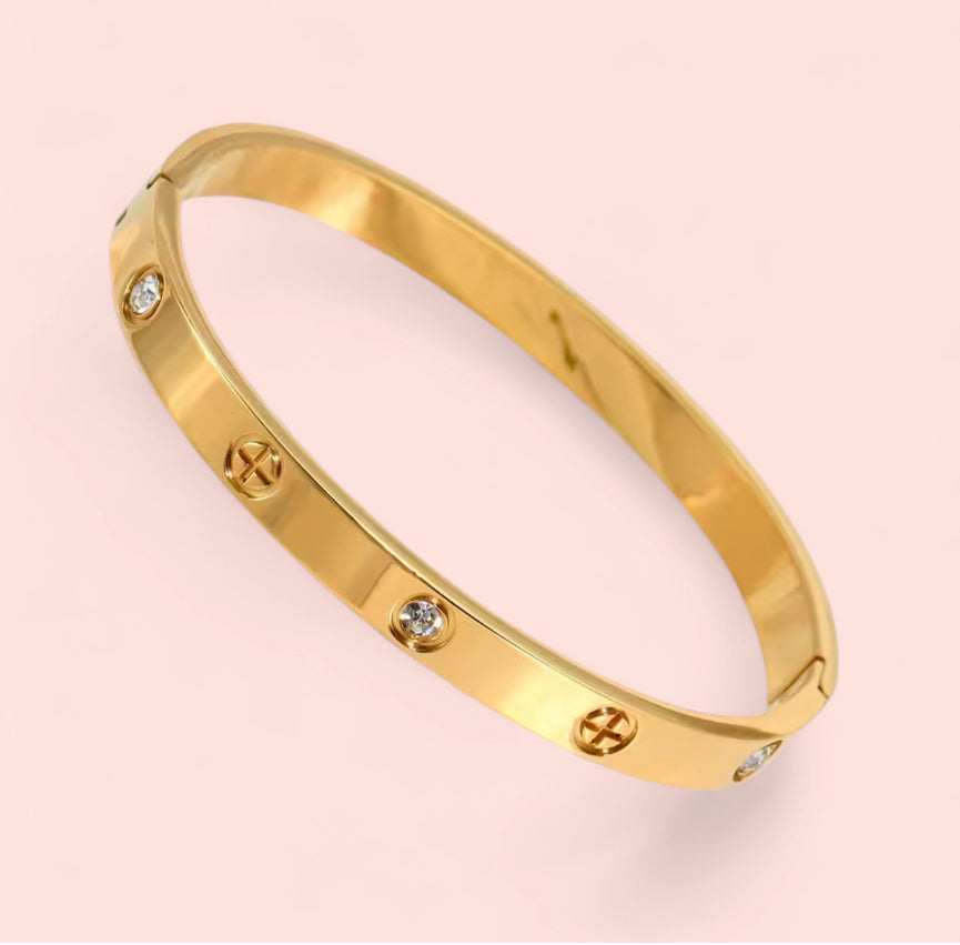 Love Bangle Gold Stainless Steel Bracelets