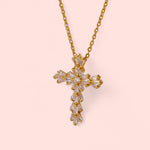 Load image into Gallery viewer, Luxe Zirconia Crystal Cross Stainless Steel Necklace
