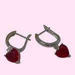 Load image into Gallery viewer, Red Heart S925 Set: Necklace, Ring, and Hoops
