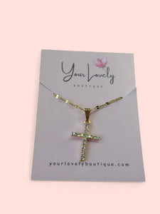 Cross Rhinestone Necklace