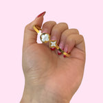 Load image into Gallery viewer, White Clover Rhinestone Bangle Stainless Steel Bracelet
