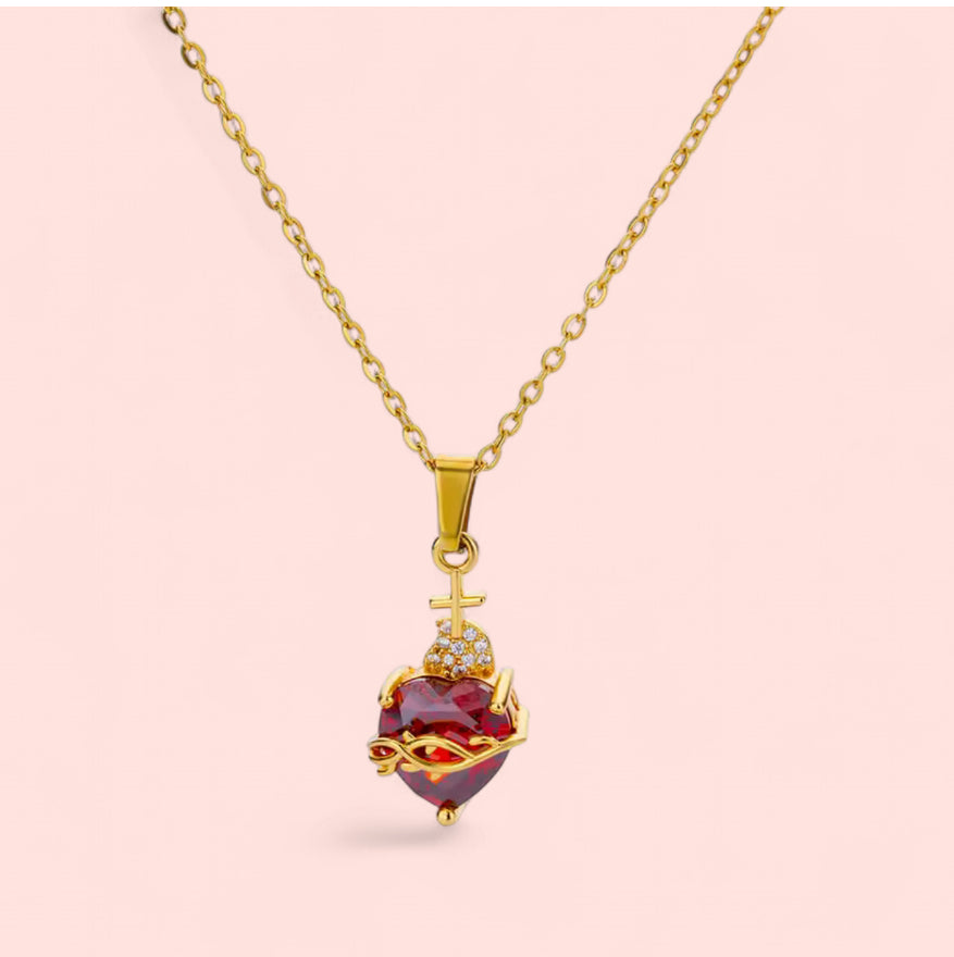 Sacred Heart Sagrado Corazón Stainless Steel Necklace