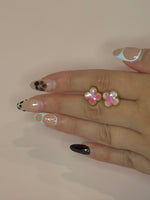 Load image into Gallery viewer, Pink Clover Stainless Steel Jewelry Set: Necklace, Earrings, Bracelet
