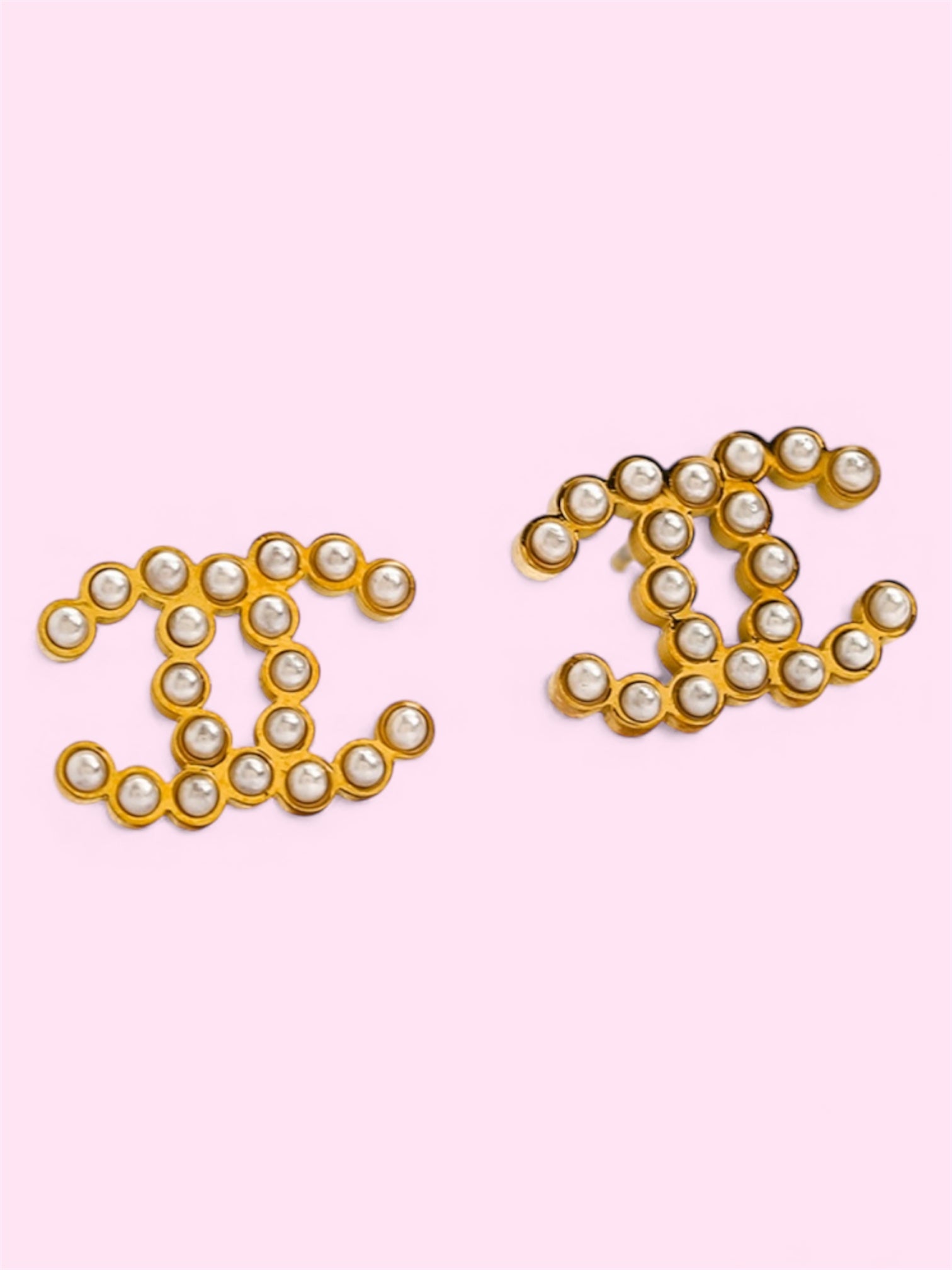 CC Pearl Stainless Steel Earrings