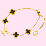 Load image into Gallery viewer, LV Black Clover Stainless Steel Bracelet in Silver &amp; Gold
