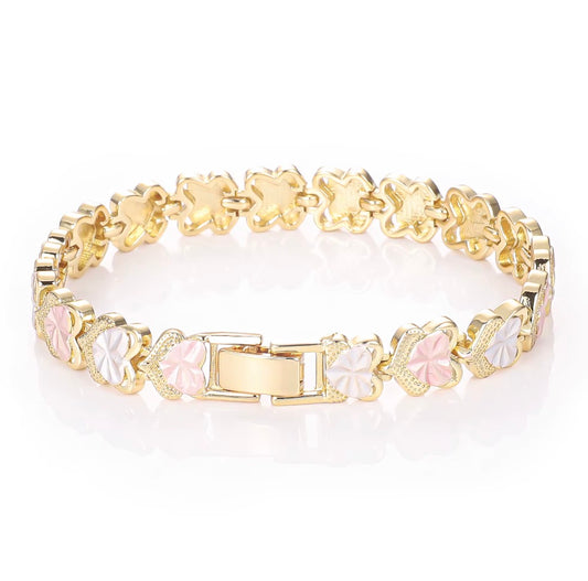 Sweet Romance Pink & White Heart Bracelet