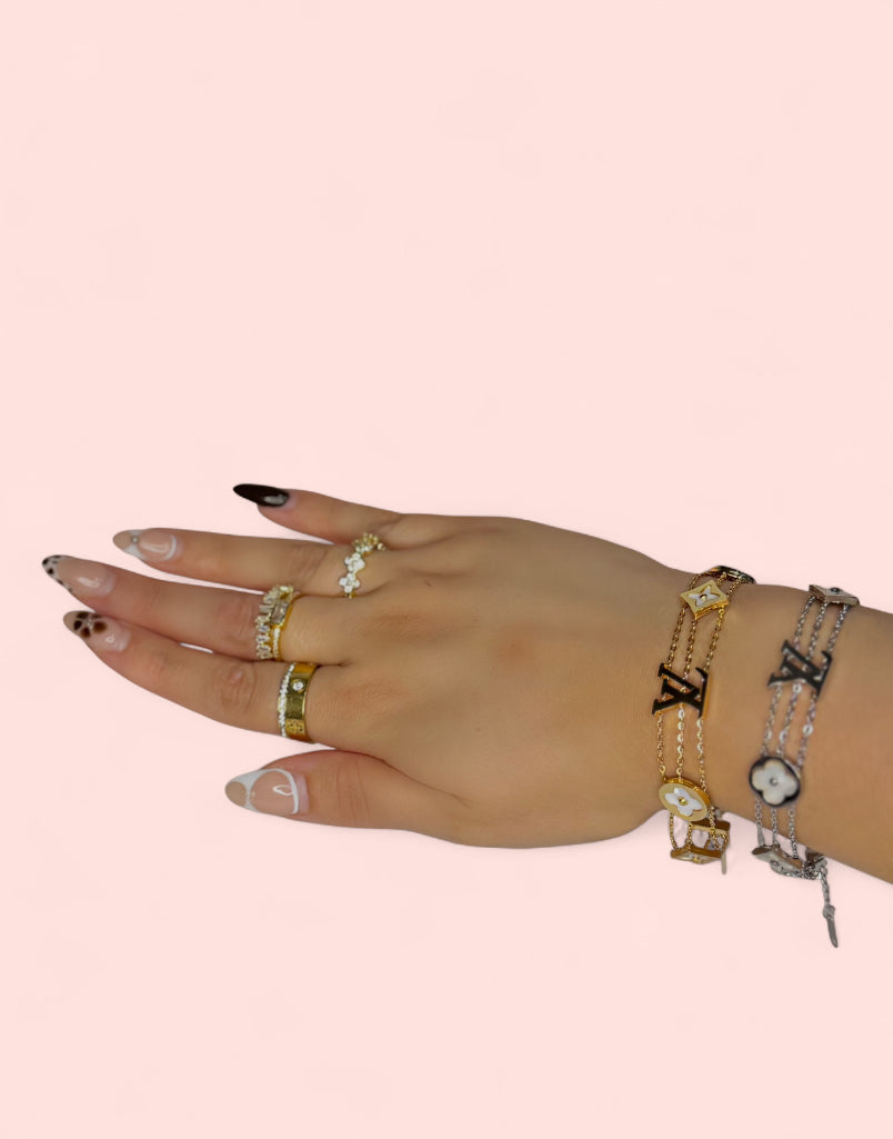 Luxury LV Stainless Steel: Silver & Gold