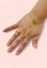Load image into Gallery viewer, Gold Bow Beaded Stainless Steel Bracelet
