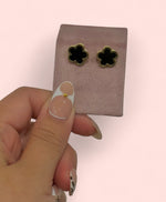 Load image into Gallery viewer, Black Clover Earrings Stainless Steel
