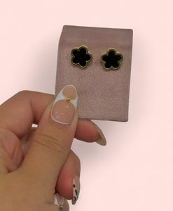 Black Clover Earrings Stainless Steel