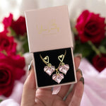 Load image into Gallery viewer, Dainty Pink Heart (Necklace and Earrings)
