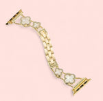 Load image into Gallery viewer, Apple Watch Band Gold Clover Stainless Steel: Black, White, and Pink
