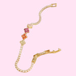 Load image into Gallery viewer, Gold Colorful Clover Tennis Stainless Steel Bracelet
