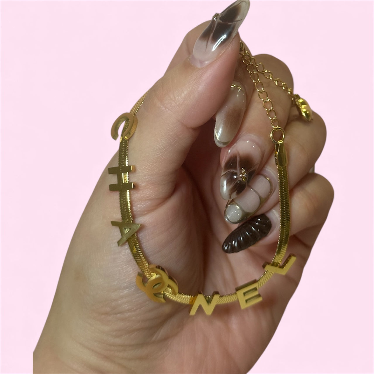 CC Snake Chain Stainless Steel Bracelet