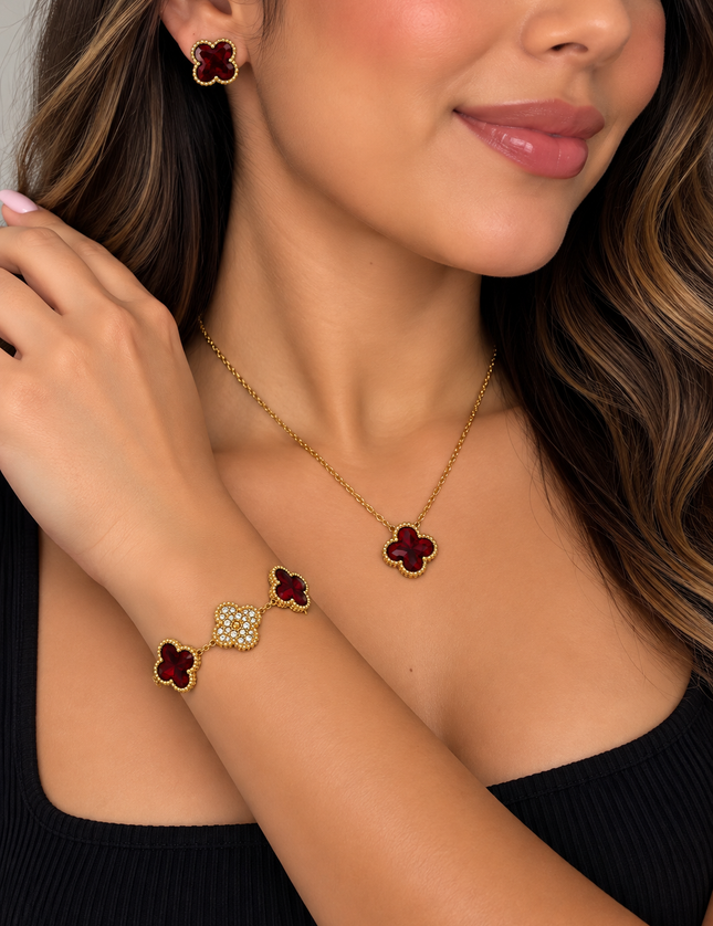 Red & Gold Clover Set