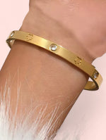 Load image into Gallery viewer, Gold Clover Bangle Stainless Steel Bracelet

