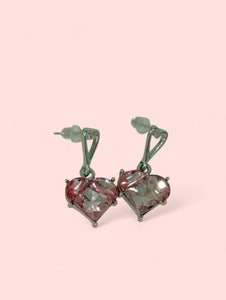 Pink Dainty Silver Earrings