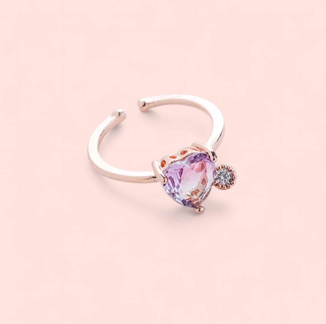 Violet Gold Plated Adjustable Ring
