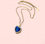 Load image into Gallery viewer, Royal Blue Heart Pendant Stainless Steel Necklace
