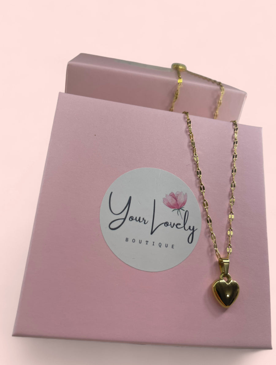 Mini Heart Gold Stainless Steel Necklace