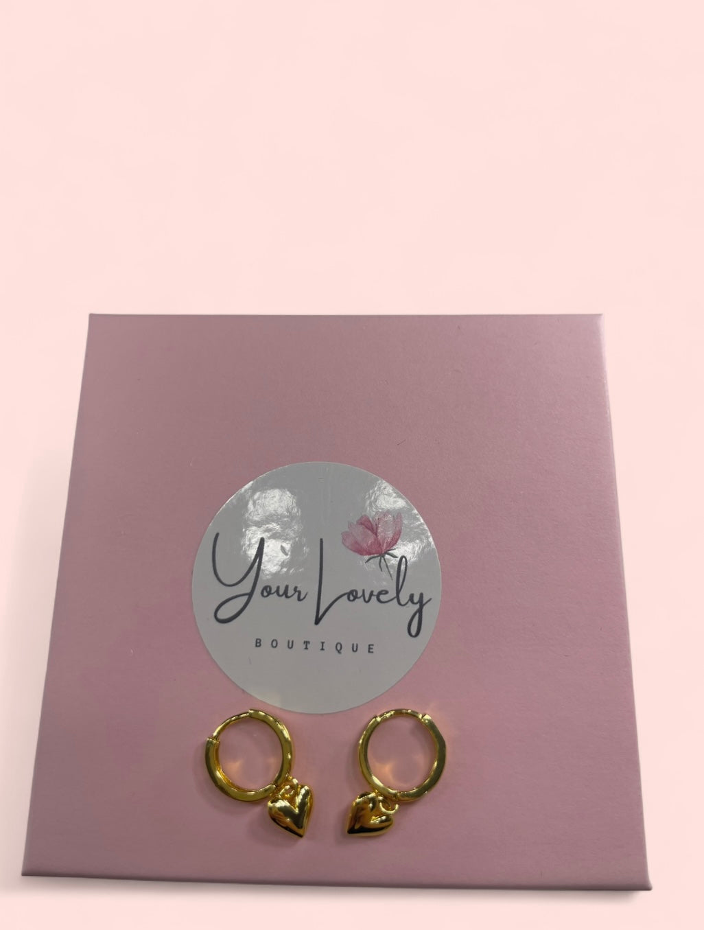 Golden Heart Hoop Earrings Gold Stainless Steel
