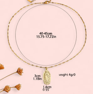 Golden Virgencita Stainless Steel Necklace