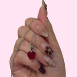 Load image into Gallery viewer, Red Heart S925 Set: Necklace, Ring, and Hoops
