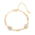 Load image into Gallery viewer, Flower Rhinestone Bracelet 18k Gold Plated
