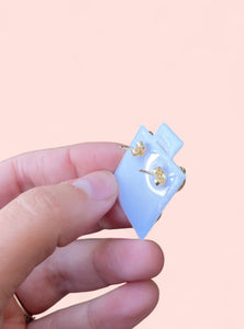 14k Gold Dainty Heart Pearl Earrings