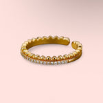 Load image into Gallery viewer, Rhinestone Band Stainless Steel Adjustable Ring
