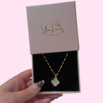Load image into Gallery viewer, Gold White Clover Stainless Steel Necklace
