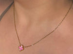 Load image into Gallery viewer, Pink Clover Stainless Steel Jewelry Set: Necklace, Earrings, Bracelet

