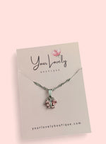 Load image into Gallery viewer, Silver Pink Butterfly Pendant Necklace
