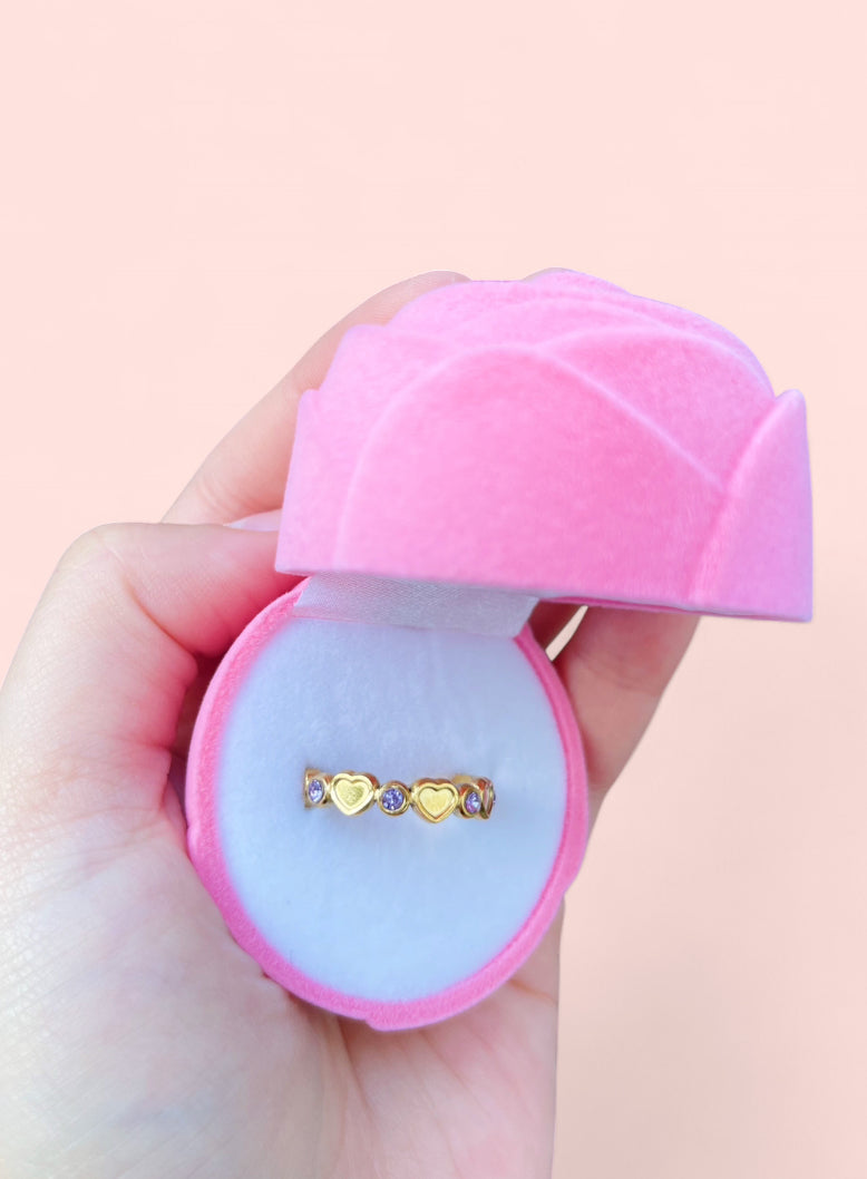 Lilac Gold Plated Adjustable Ring
