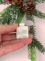 Load image into Gallery viewer, 14k Gold Dainty Flower Earrings
