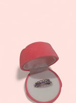 Load image into Gallery viewer, Purple Crown Silver Plated Adjustable Ring
