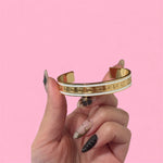 Load image into Gallery viewer, CC White Cuff Stainless Steel Bracelet
