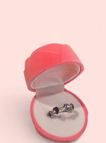 Load image into Gallery viewer, Purple Hearts Silver Plated Adjustable Ring
