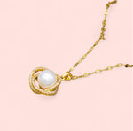 Load image into Gallery viewer, Pearl Pendant Gold Stainless Steel Necklace
