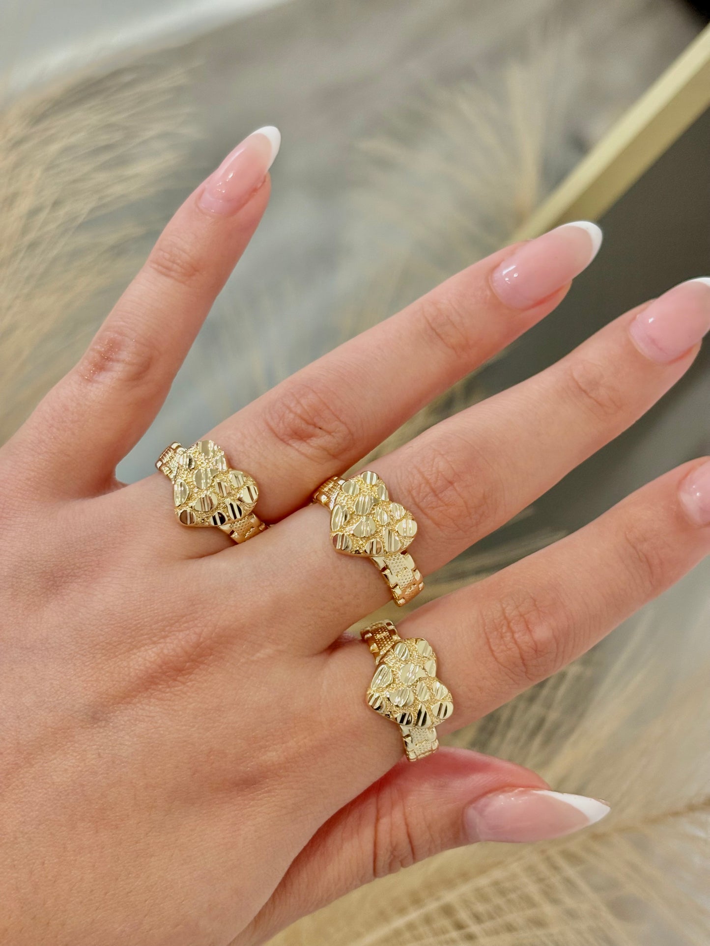 The Luxe Heart Nugget Rollie Gold Filled Ring