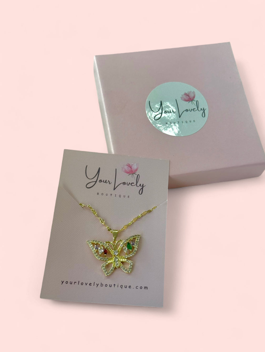 Butterfly Rhinestone Necklace